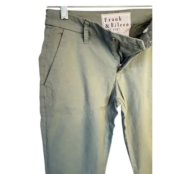 FRANK & EILEEN NWOT Wicklow The Italian Crop Chinos Rosemary Sage Green Size 00 - Picture 4 of 7